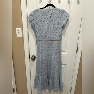 Michael Kors Light Blue Eyelet Midi Dress
